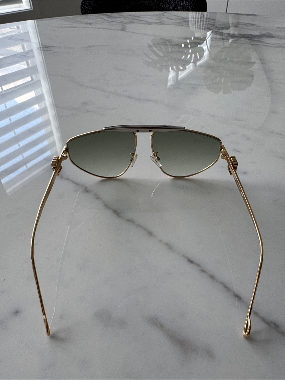 Loewe Gold Metal Aviator Sunglasses with Yellow Case - Picture 7 of 11